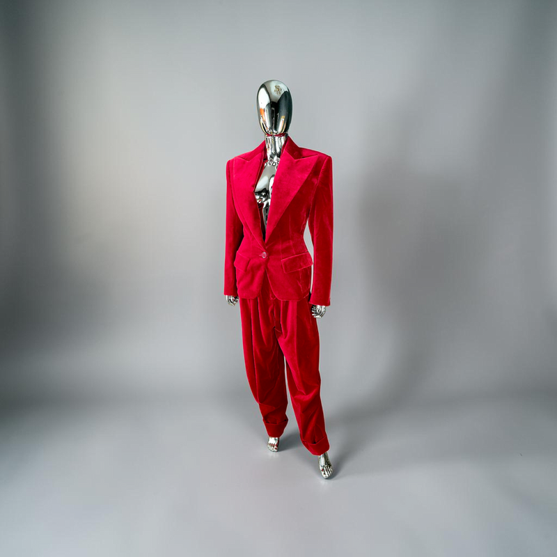 Couture tailleur velours rouge Alexandre Vauthier - L.F lusso
