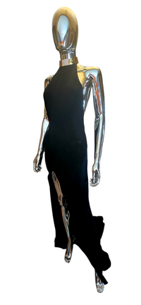 Alexandre Vauthier robe longue noire dos nu bijoux coup or - L.F Lusso