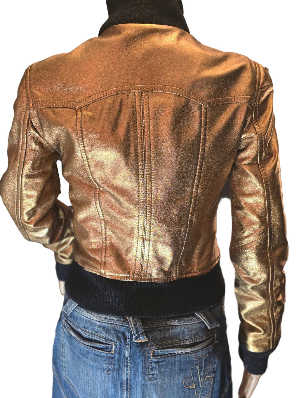 Dolce & Gabanna blouson cuir doré