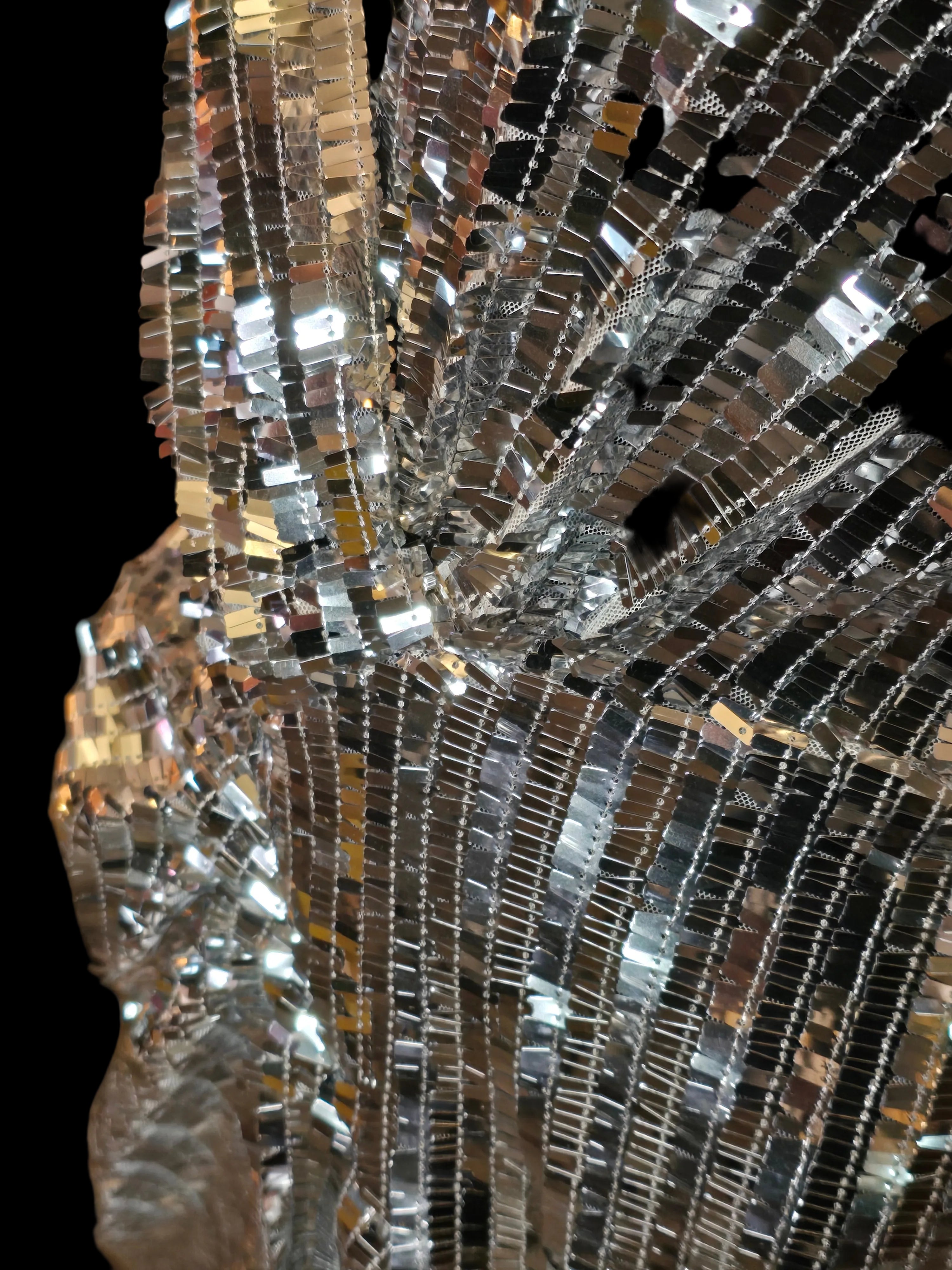 Azzaro — Robe de Soirée Facettes Argentées T40