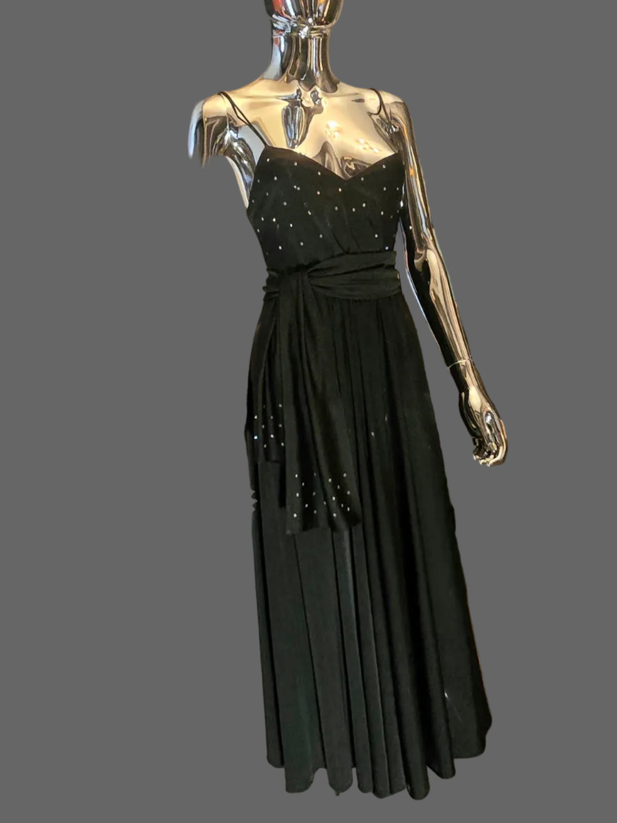 Pierre Balmain Robe de Soirée Bustier Strass Plissée T38