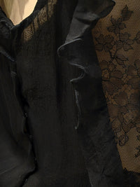 Valentino – Robe en Crêpe de Soie Noire – Décolleté Plongeant – T36/38