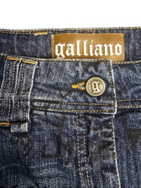 John Galliano Jupe Denim Graffitis T40