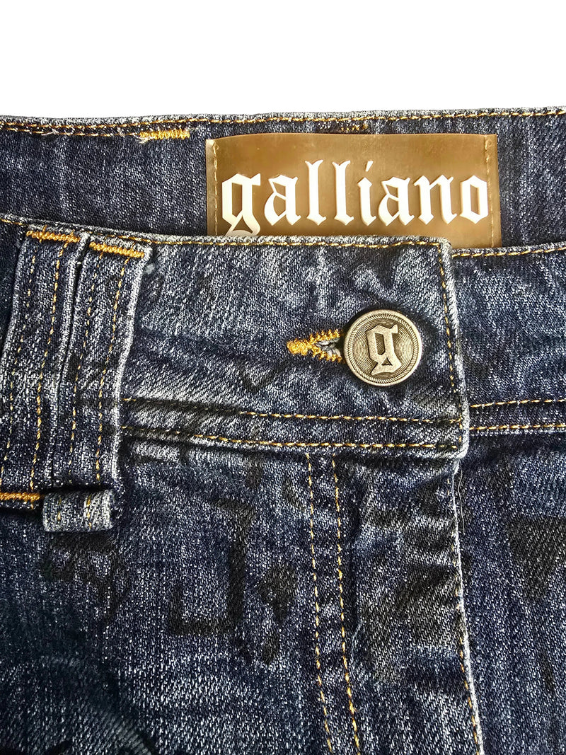 John Galliano Jupe Denim Graffitis T40