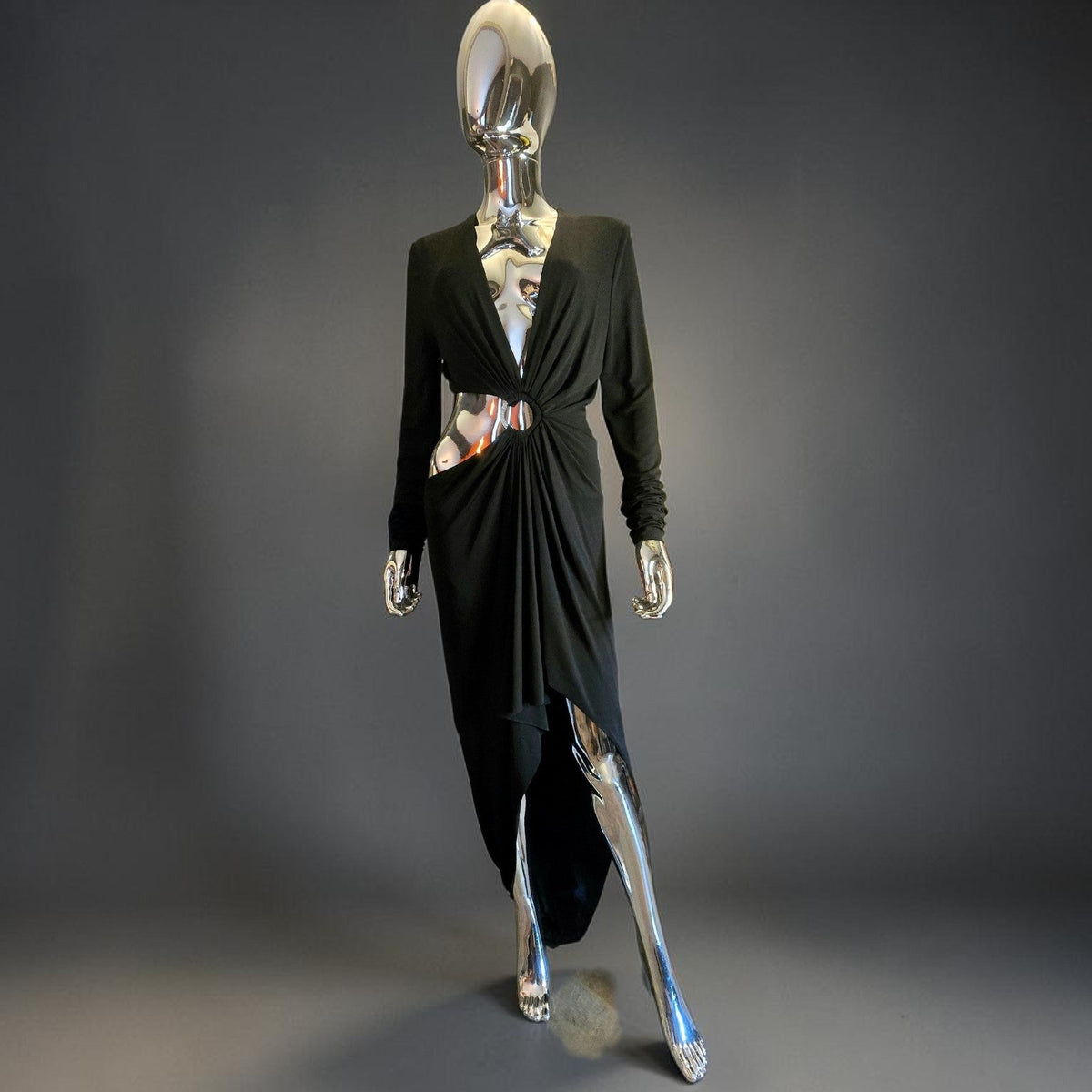 Alexandre Vauthier robe de soirée noire asymétrique neuve - L.F Lusso