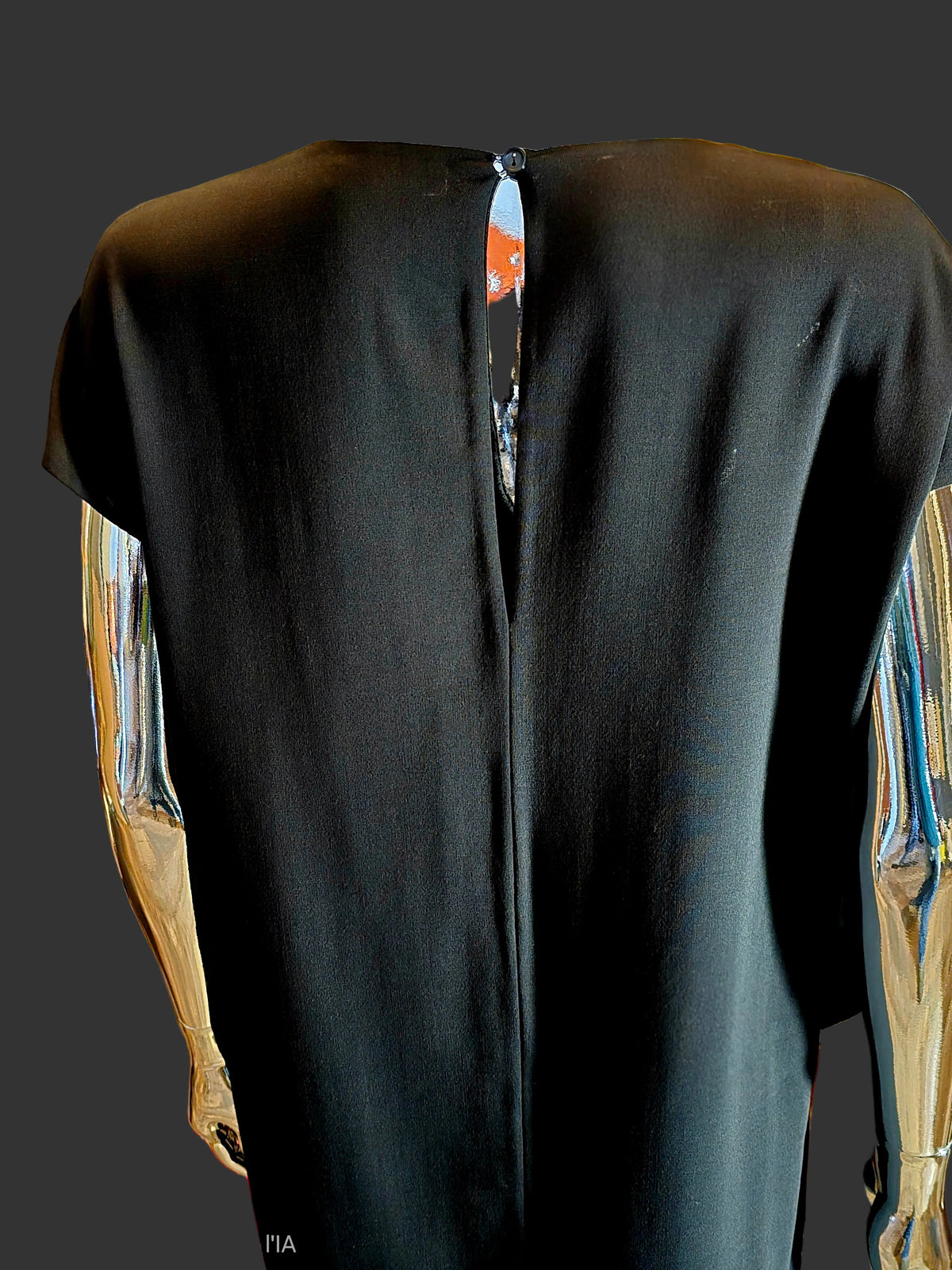 Robe droite drapée noire T42 Nina Ricci - L.F Lusso