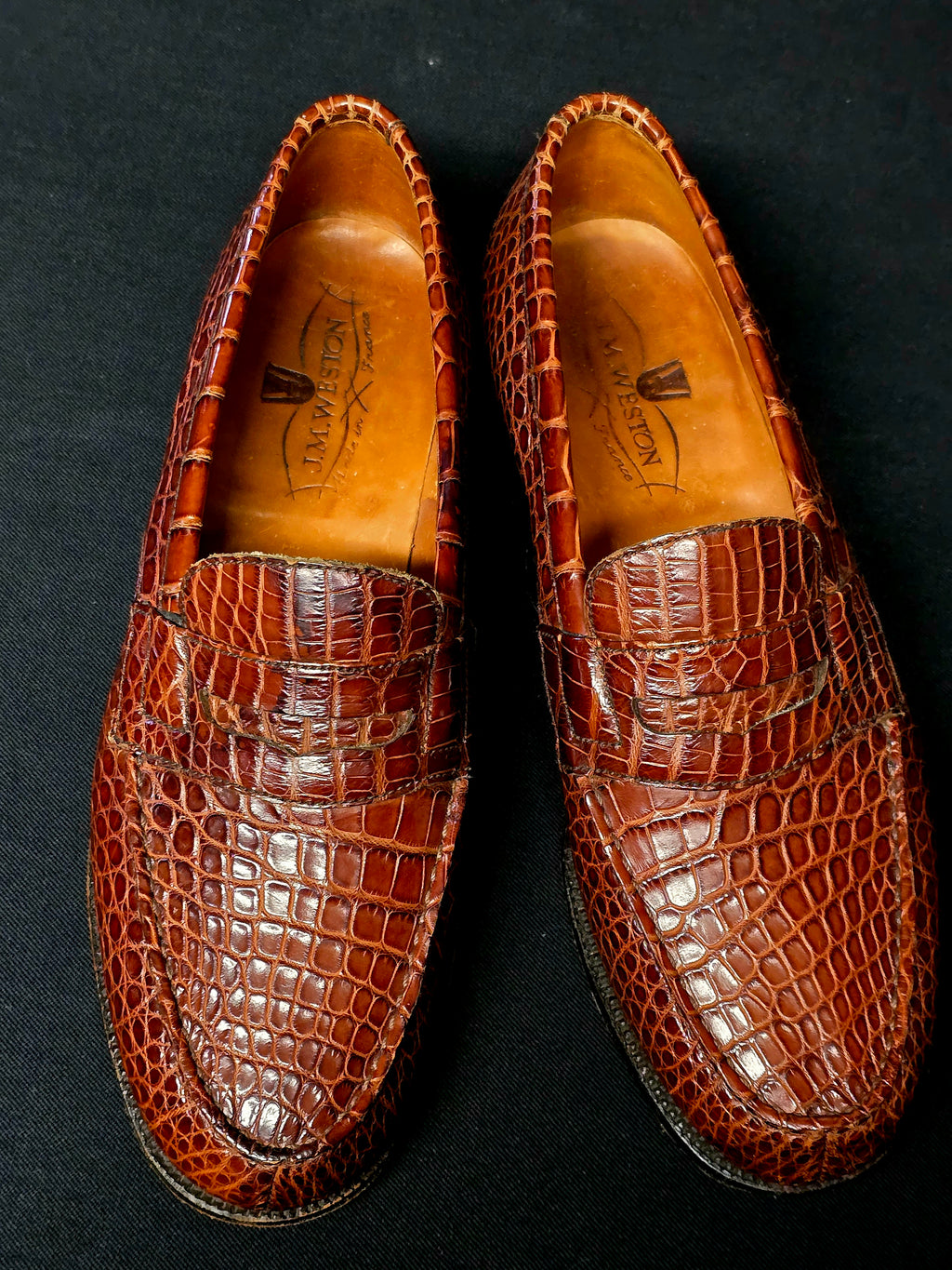 J.M.Weston mocassins en croco