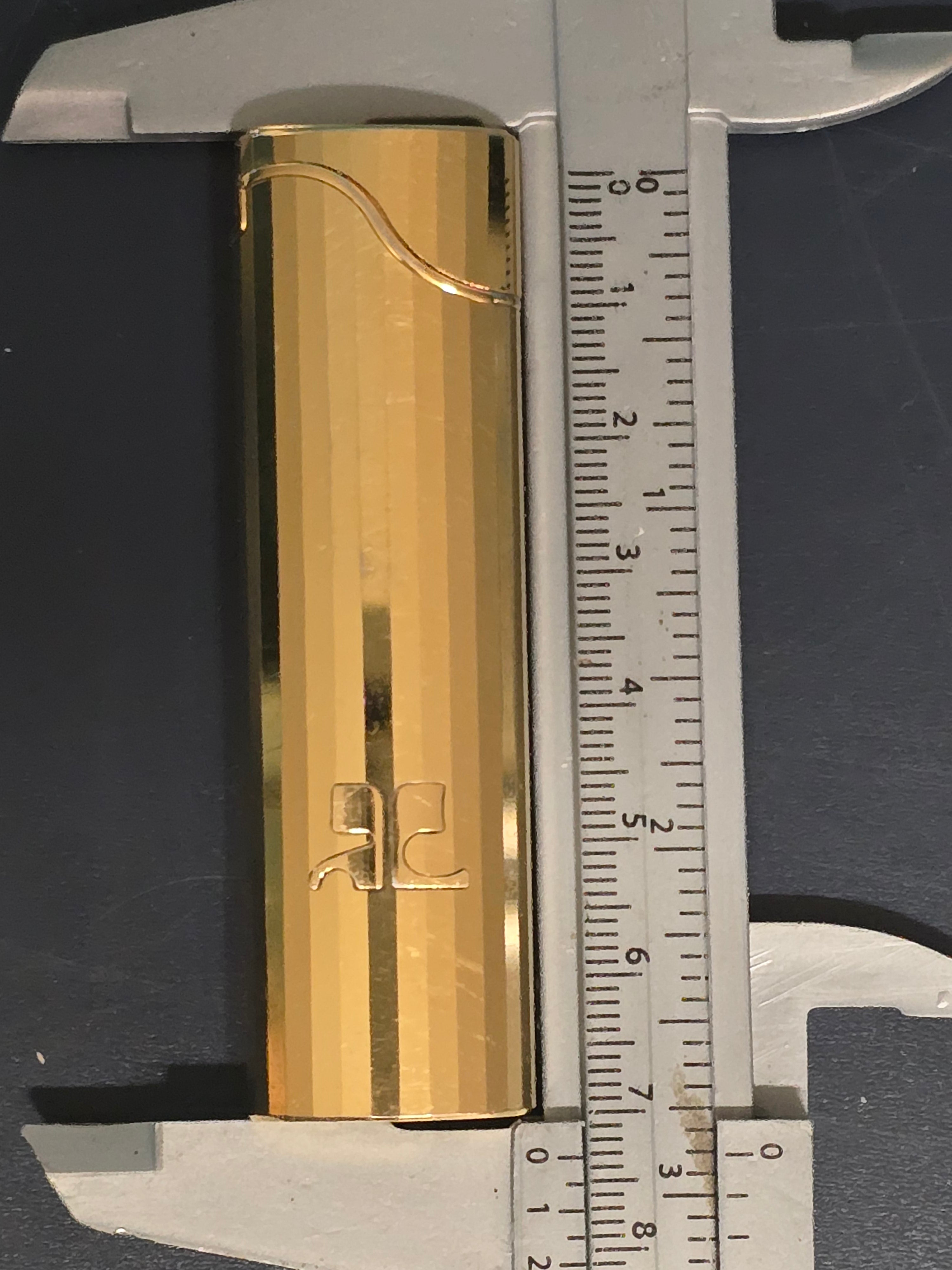 Courrèges Briquet Doré à Facettes Années 80