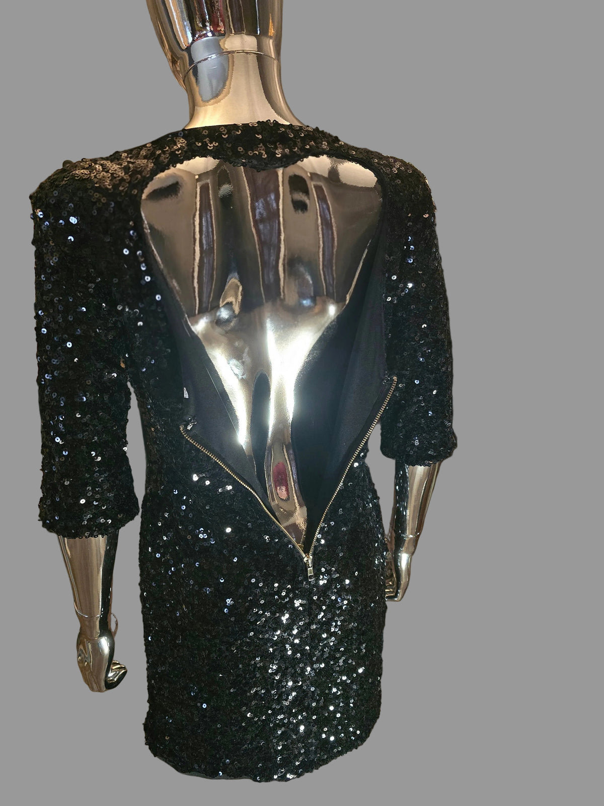 Dolce & Gabbana Robe de Soirée Sequins Noirs T38