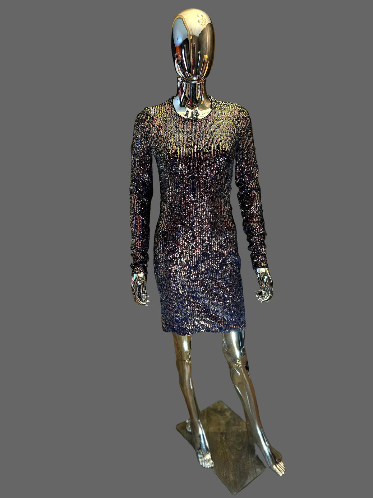 Azzaro Robe de Soirée Sequins Multicolores T38 – Neuve