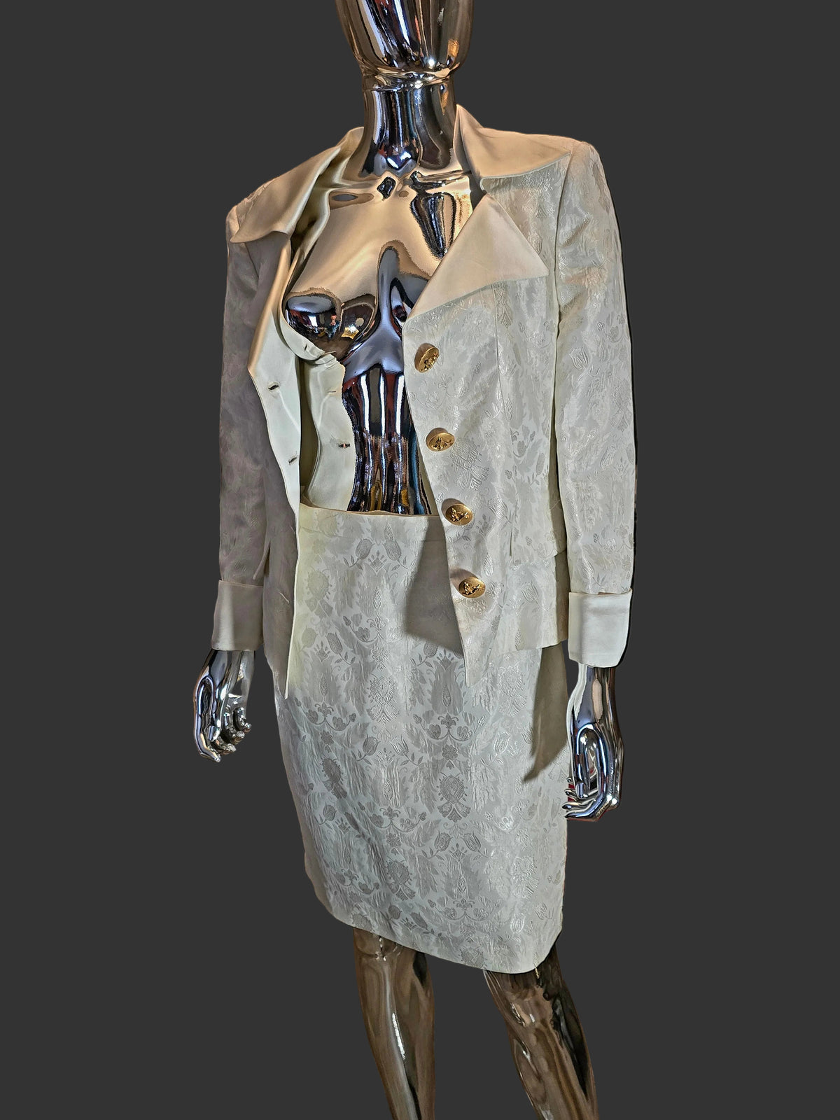 Azzaro tailleur beige jupe - L.F Lusso