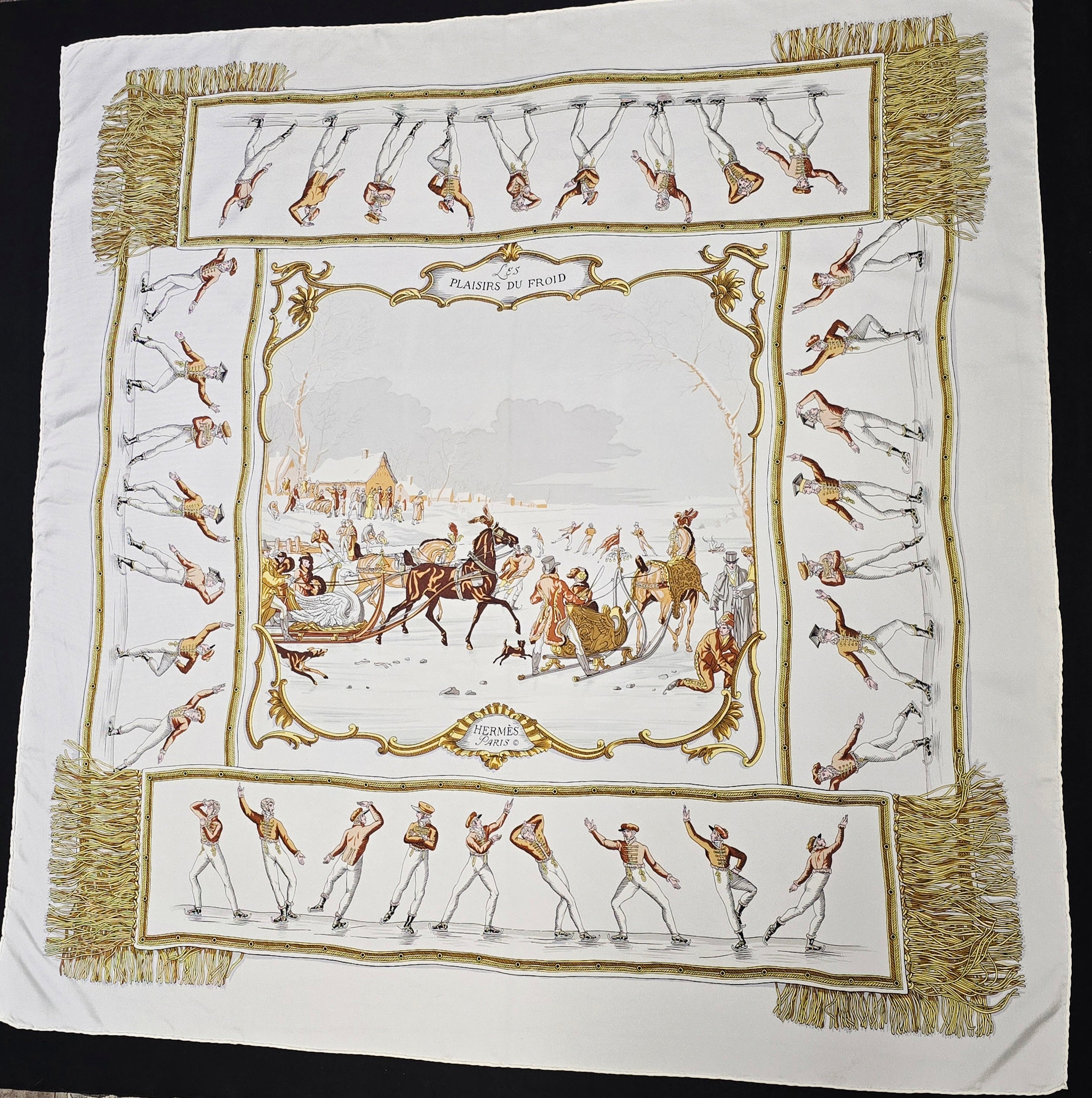 Hermès "les plaisirs du froid"        carréde soie