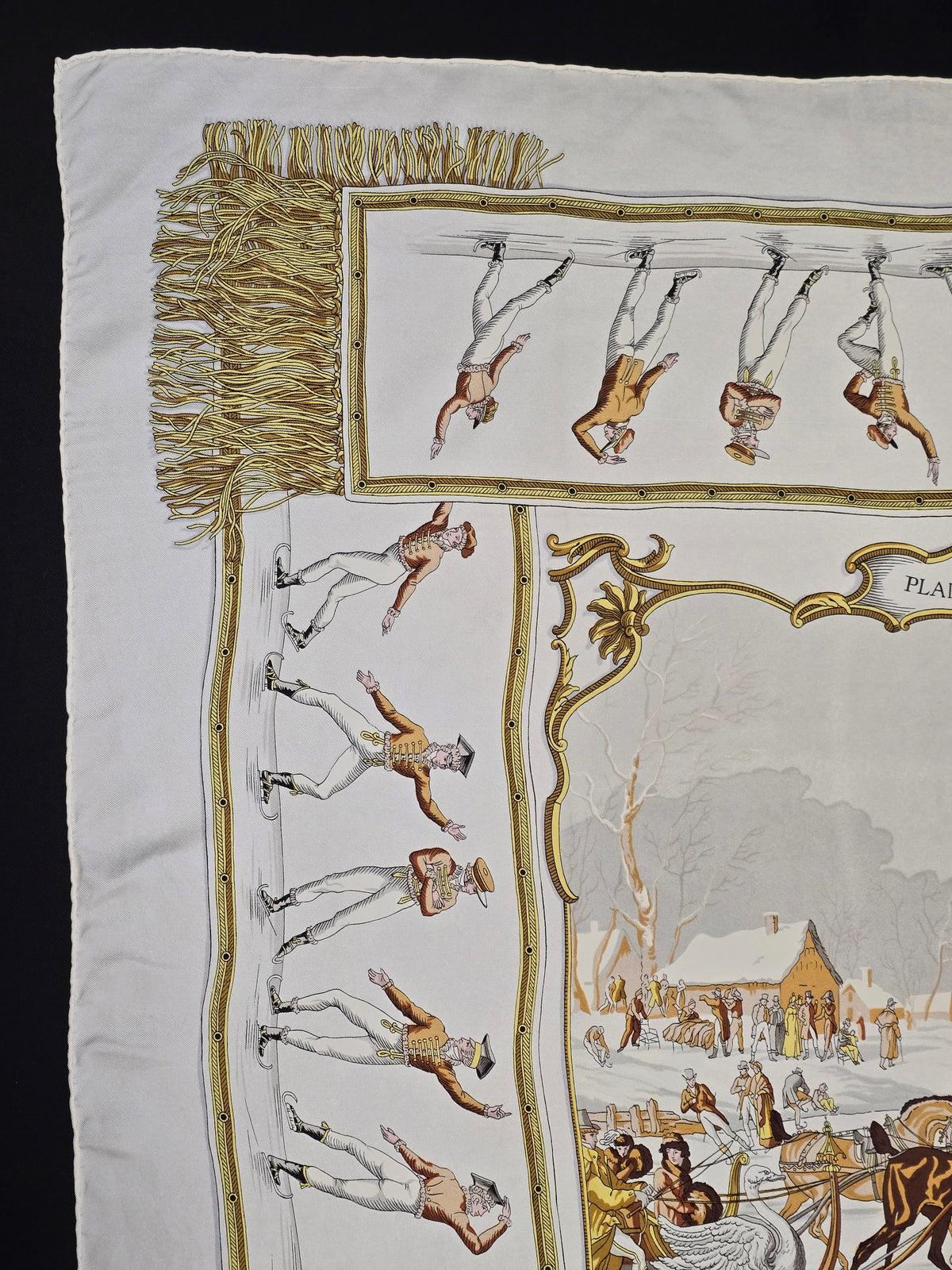 Hermès – Silk Scarf "Les Plaisirs du Froid" 90×90 cm – 1955