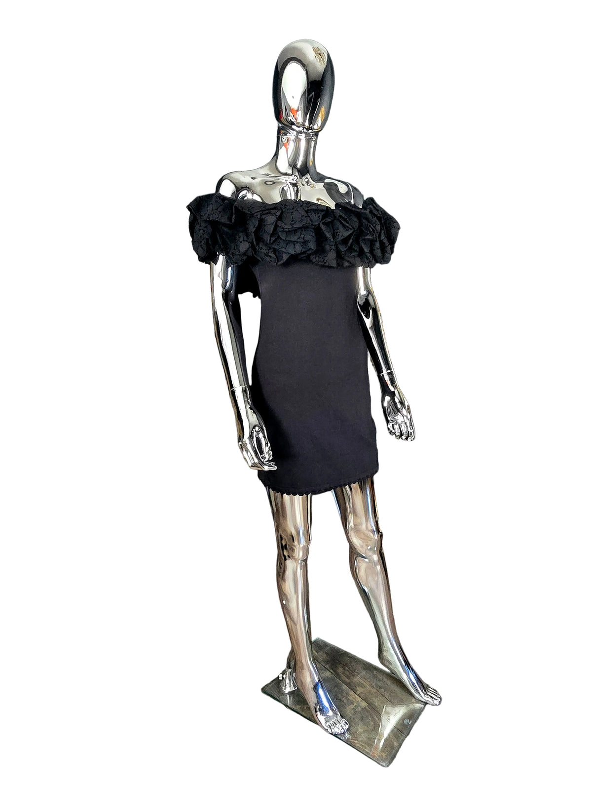 robe courte noire décolleté frou-frou Alexandre Vauthier - L.F Lusso