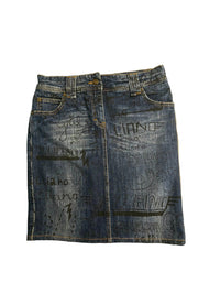 John Galliano Jupe Denim Graffitis T40