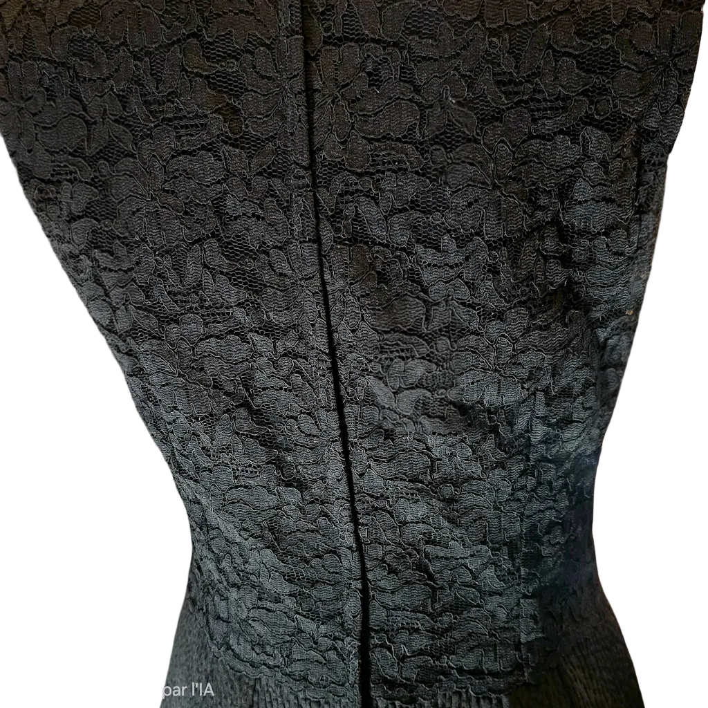 Dolce & Gabbana Black Satin Lace Dress Size 38-40 - New