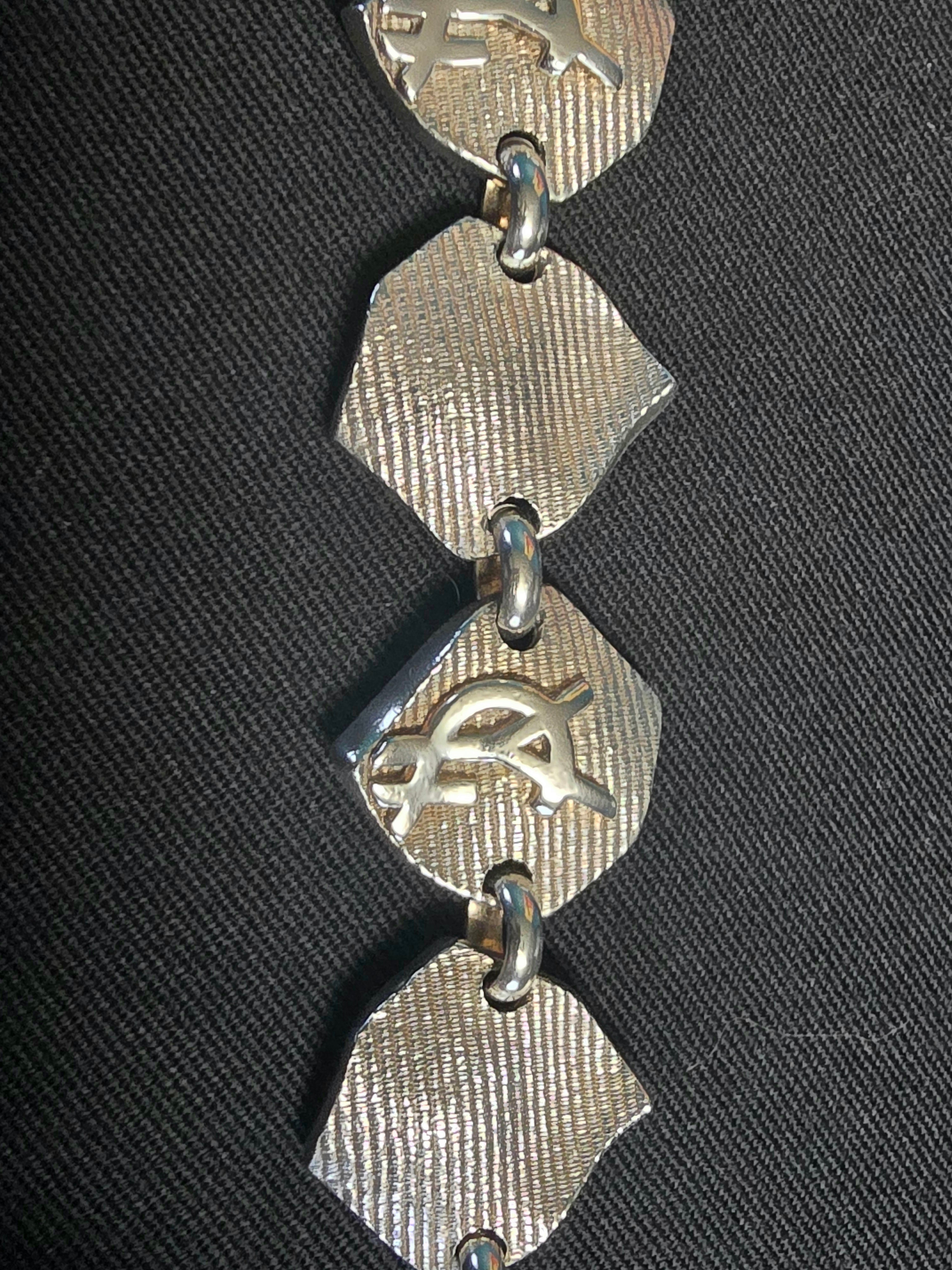 YSL bracelet métal argenté