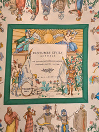 Hermès – Carré de Soie "Costumes Civils Actuels" 90×90 cm – 1995