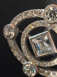 Yves Saint Laurent Broche Argentée & Cristal Années 2000