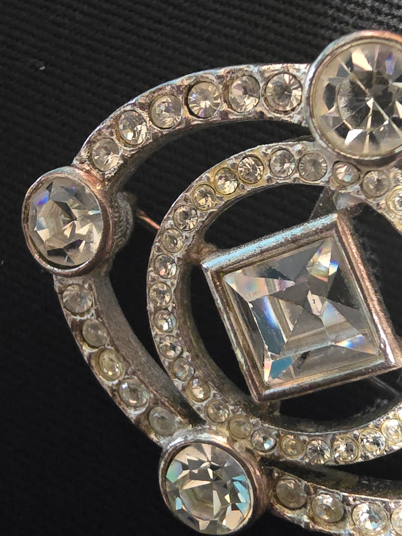 Yves Saint Laurent Silver-tone & Crystal Brooch 2000s