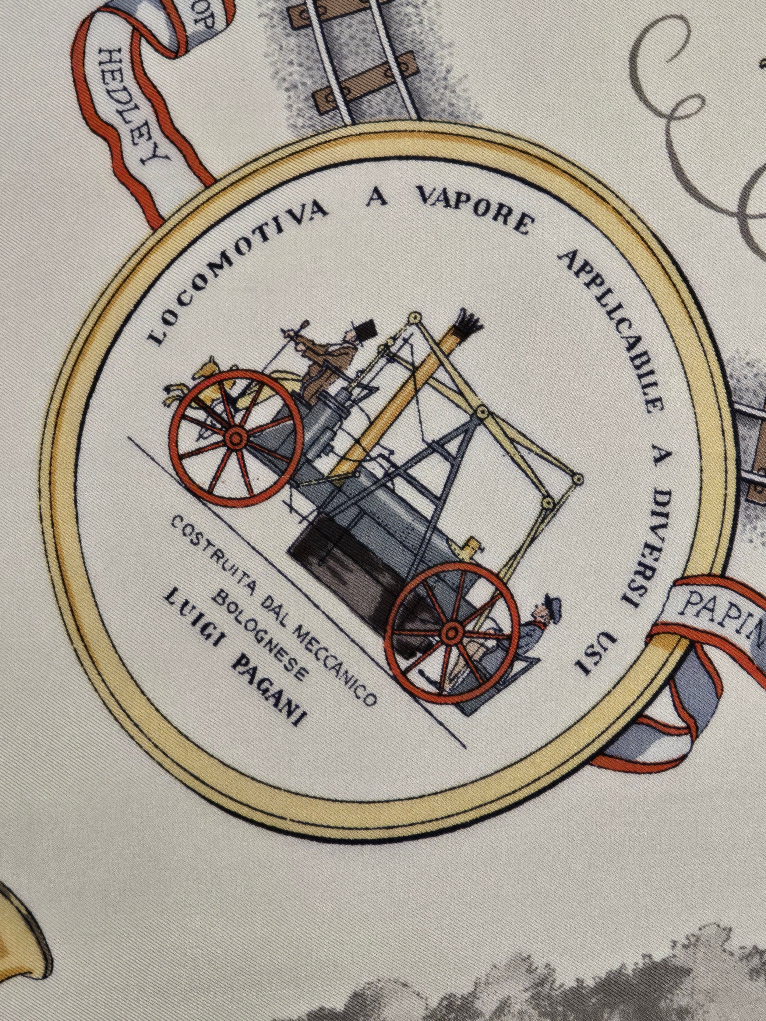 Hermès "les merveilles de la vapeur" carré de soie