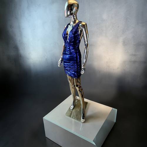 Alexandre Vauthier electric sequin blue mini dress size 38 new with tags - L.F Lusso