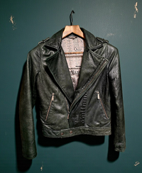 John Galliano green leather perfecto jacket size 36 vintage - L.F Lusso