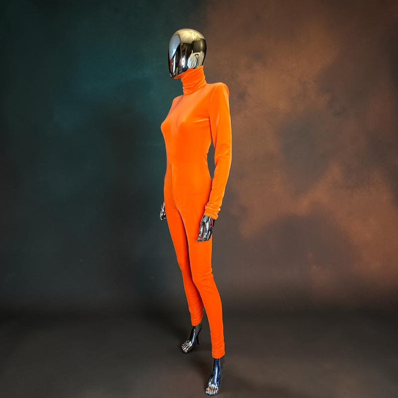 Combinaison en velours orange Alexandre Vauthier T38 neuve - L.F Lusso