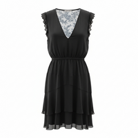 Valentino – Robe en Crêpe de Soie Noire – Décolleté Plongeant – T36/38