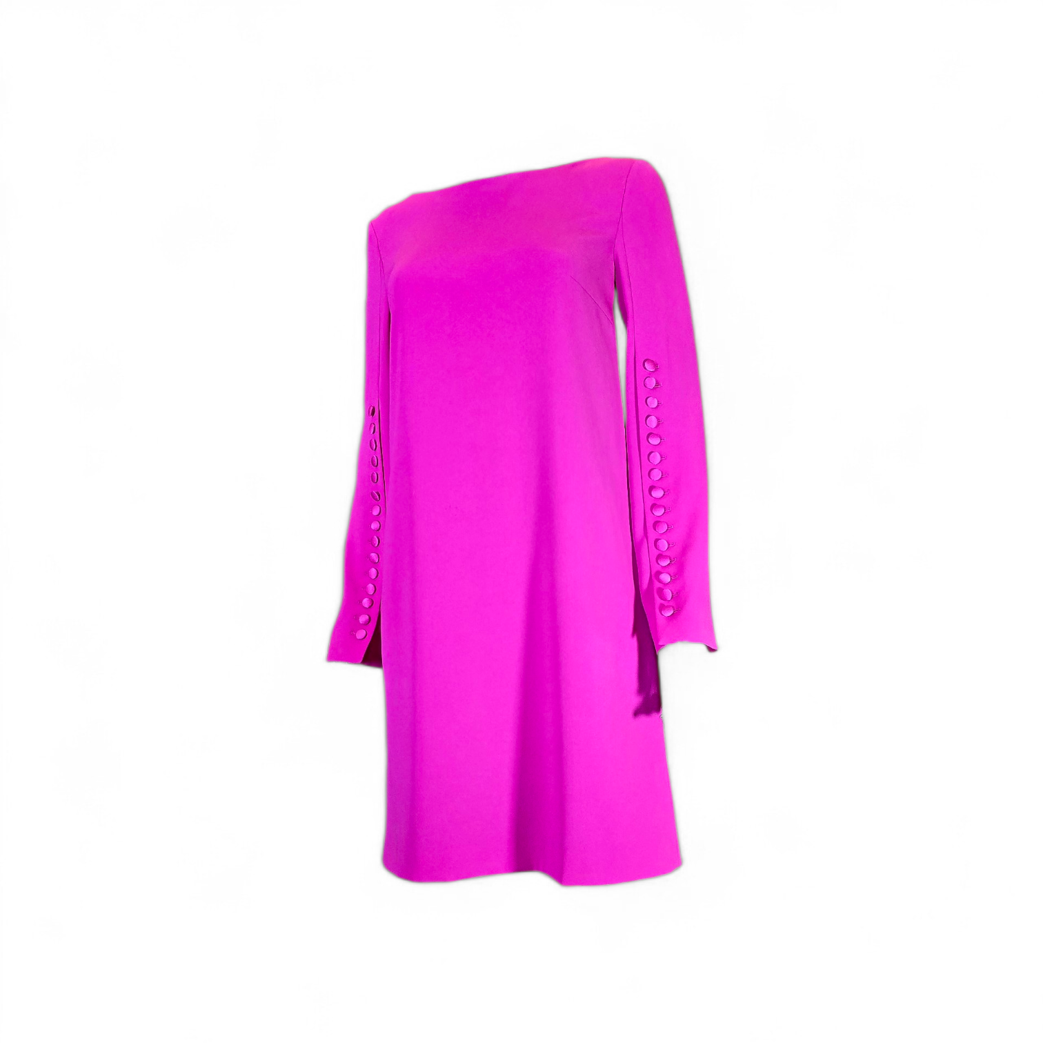 Escada – Robe Rose Col Rond & Boutons aux Manches – T38/40