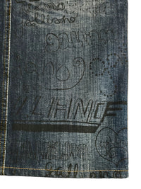 John Galliano Jupe Denim Graffitis T40