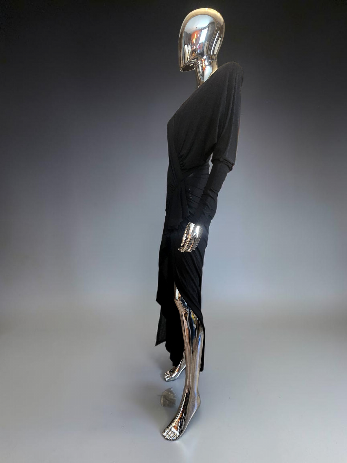 Robe longue asymétrique noire Alexandre Vauthier - L.F Lusso